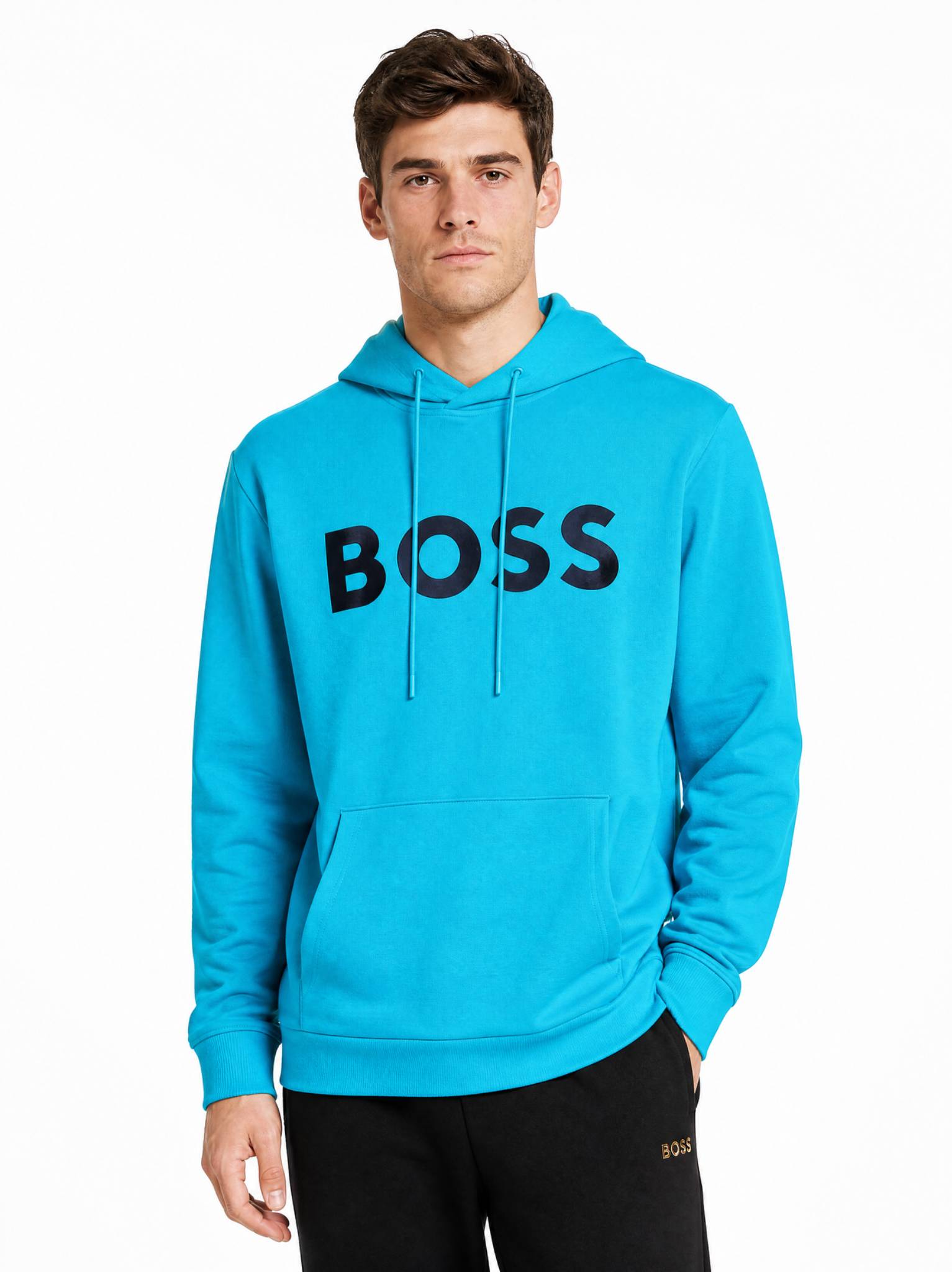 BOSS Men's Soody Logo Pullover Hoodie - Blue - Size L