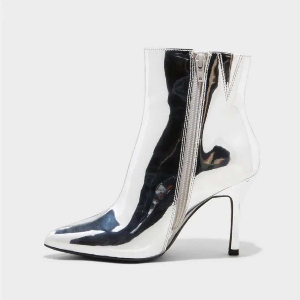 Women's Shandra Ankle Boots - a New Day™ Silver
