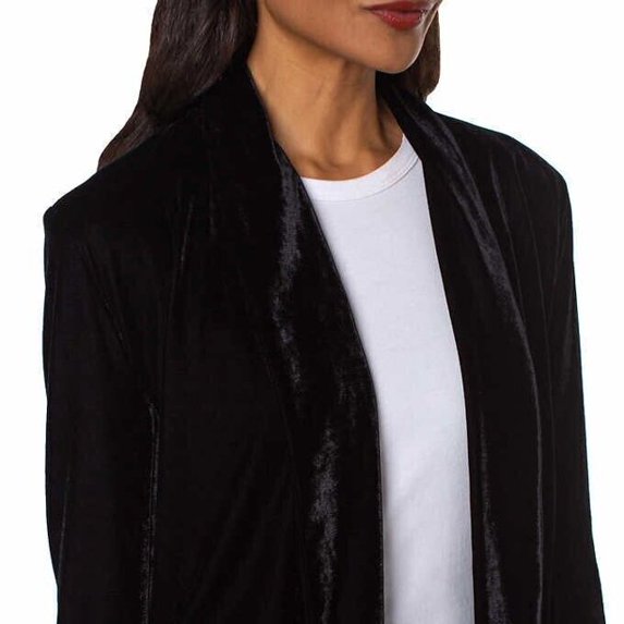 Well Worn Womens Faux Velvet Jacket Black Medium