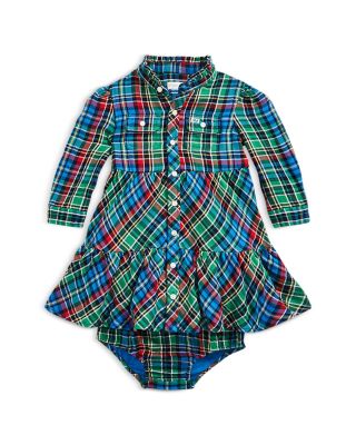 Baby Girl's Plaid Shirtdress - Green - Size 6 Months