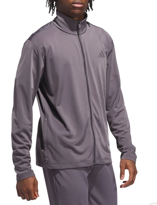 Adidas Men's Tricot Track Jacket Full Zip Stand Collar