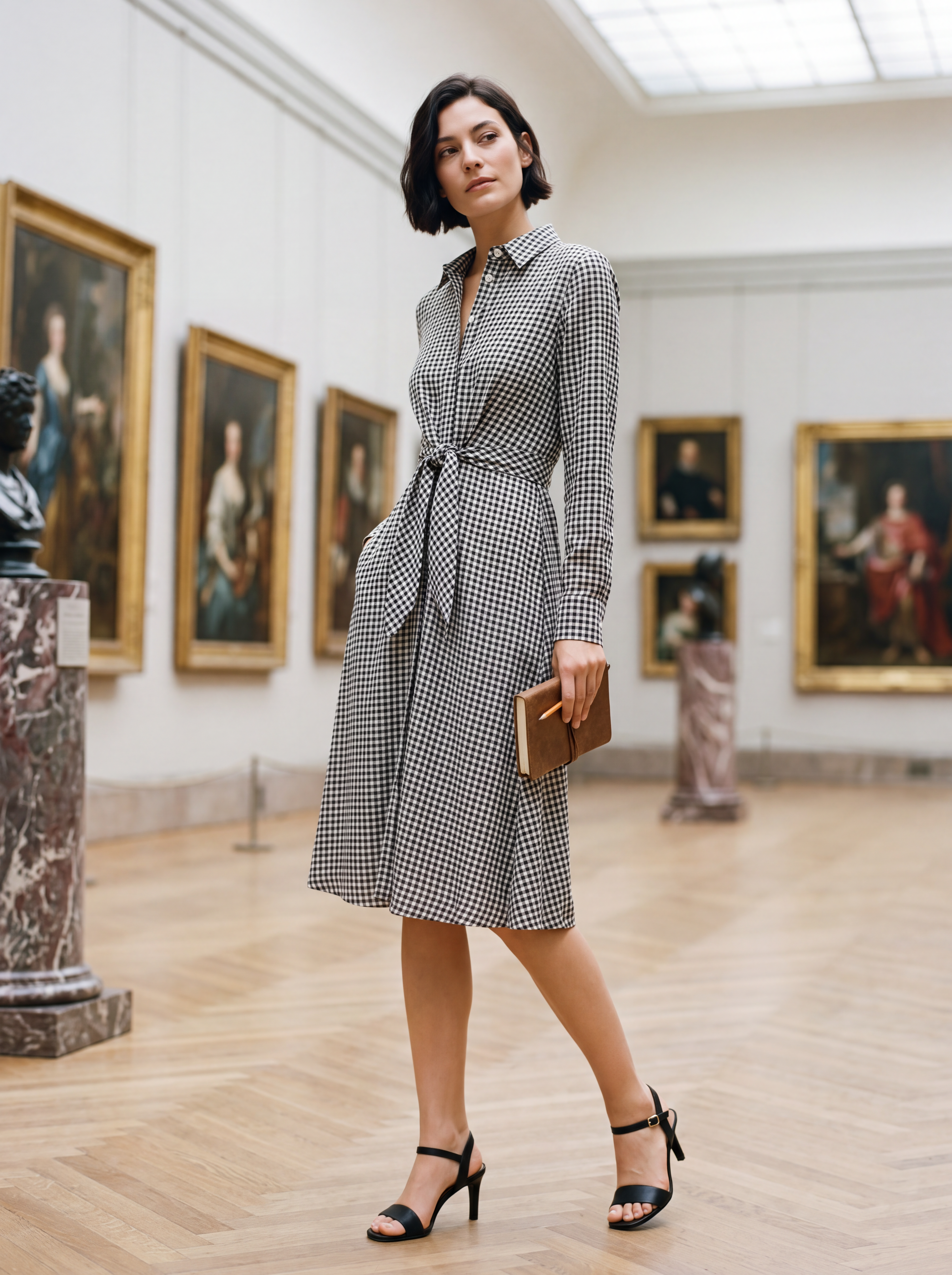 LAUREN Ralph Lauren Houndstooth Georgette Shirtdress