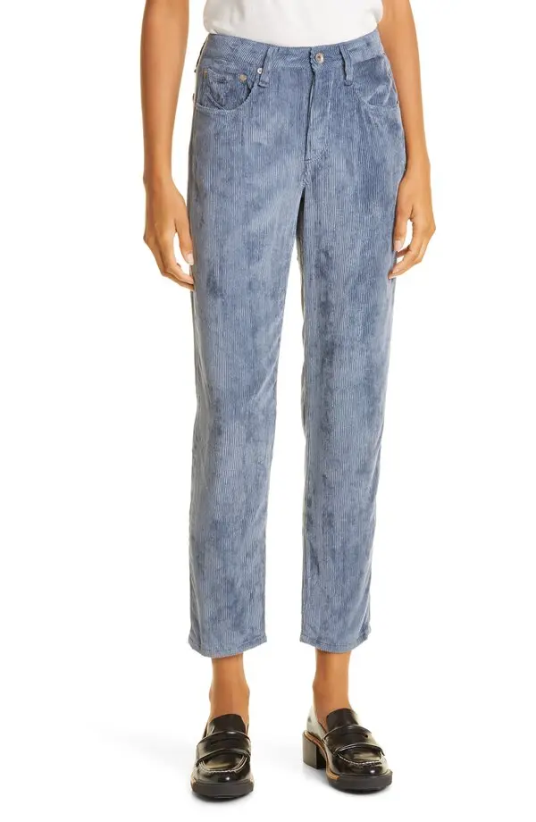 Rag & Bone Rosa Crop Corduroy Pants in Deep Blue at Nordstrom, Size 30