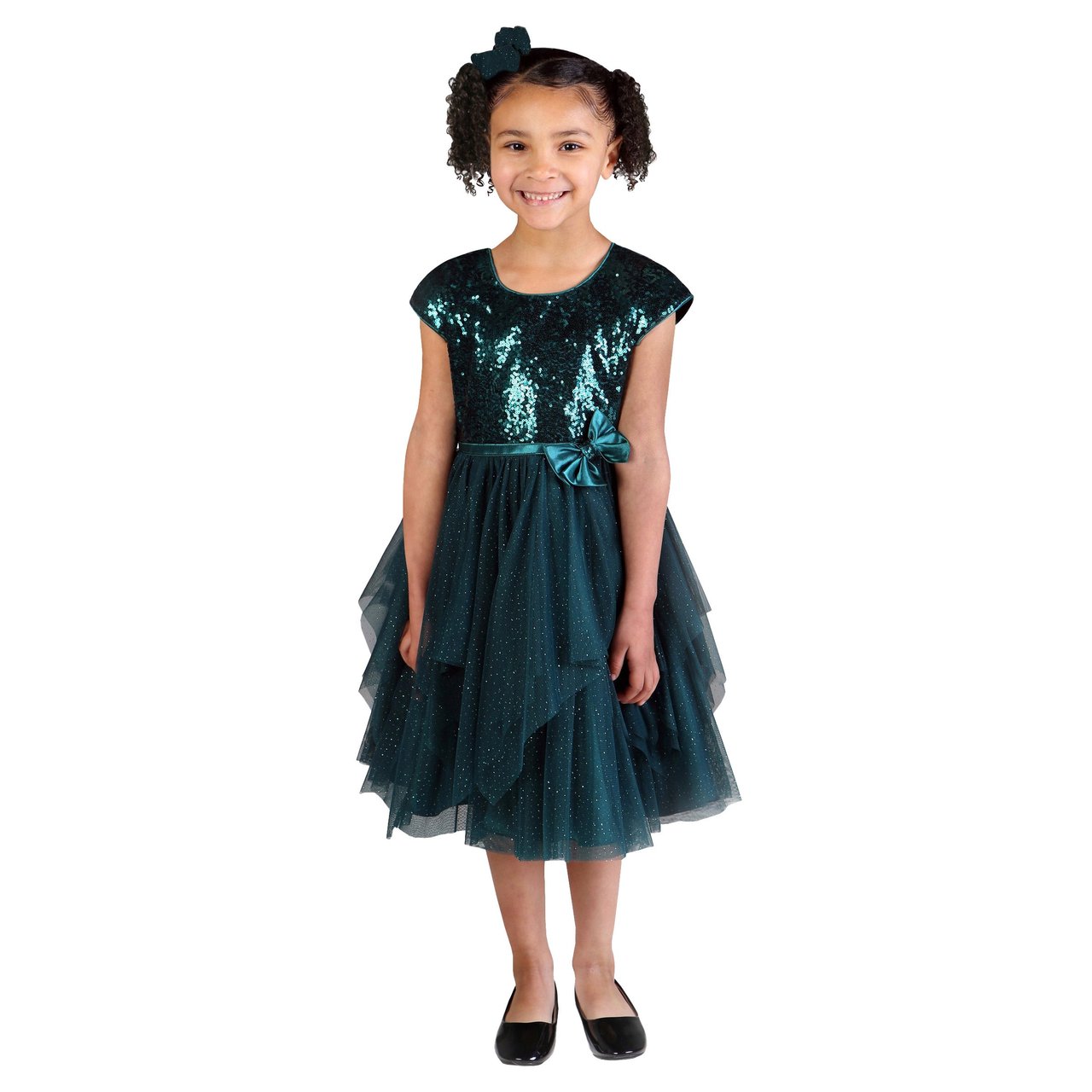 Jona Michelle Kids' Holiday Dress Green