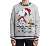 Peanuts Snoopy Boys Holiday Sweater  Gray  Small (7/8)