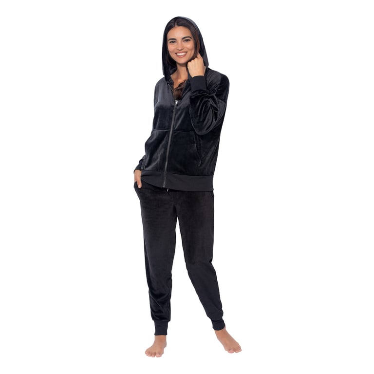 Felina Women S Velour Track Suit Set Black XS