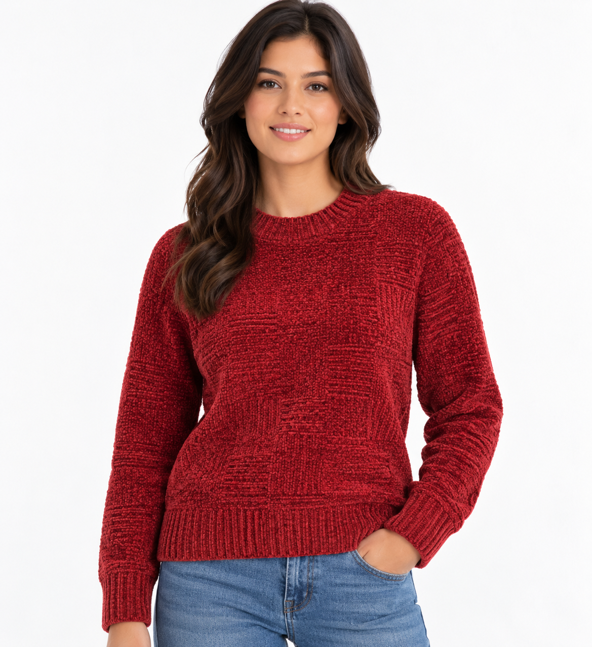 Weatherproof Vintage Ladies' Fairisle Sweater SZ Small Rio Red