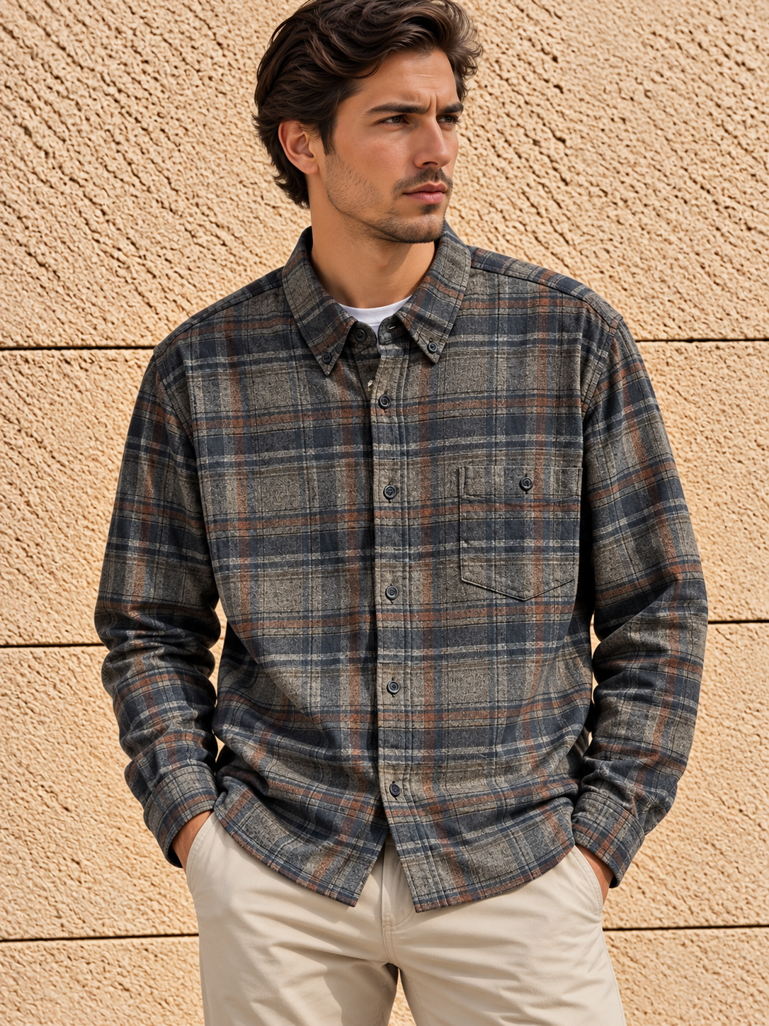 Weatherproof Vintage Men's Casual Soft Brushed Plaid Flannel Shirt